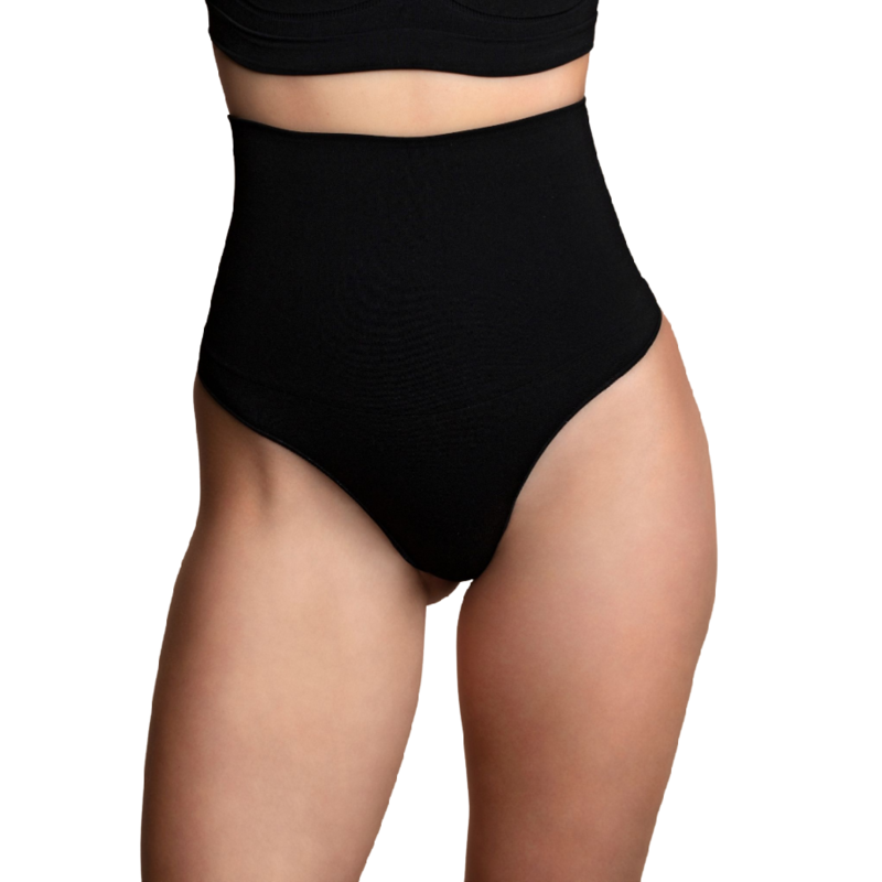 BYE-BRA - NAHTLOSER GÜRTEL STIL TANGA SCHWARZ GRÖSSE S – Bild 2