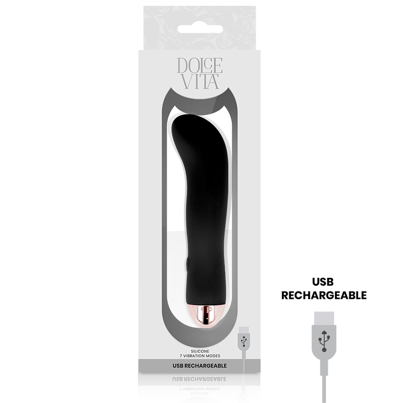 DOLCE VITA - AUFLADBARER VIBRATOR ZWEI SCHWARZ 7 GESCHWINDIGKEIT – Bild 3