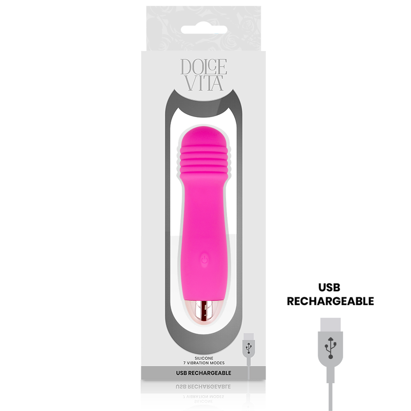 DOLCE VITA - AUFLADBARER VIBRATOR DREI ROSA 7 GESCHWINDIGKEITEN – Bild 2
