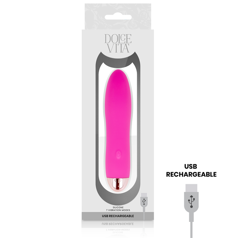 DOLCE VITA - AUFLADBARER VIBRATOR VIER ROSA 7 GESCHWINDIGKEITEN – Bild 2