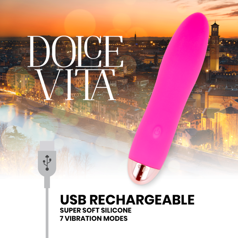 DOLCE VITA - AUFLADBARER VIBRATOR VIER ROSA 7 GESCHWINDIGKEITEN – Bild 3