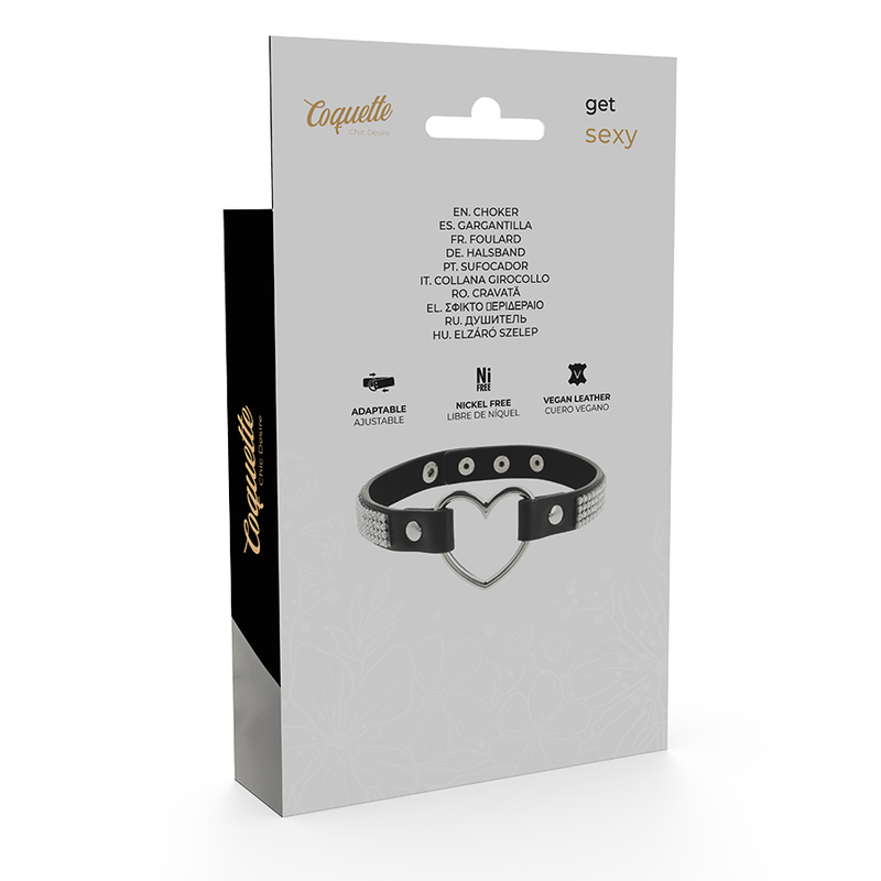 COQUETTE CHIC DESIRE - VEGANES LEDER-HALSBAND MIT HERZ – Bild 5
