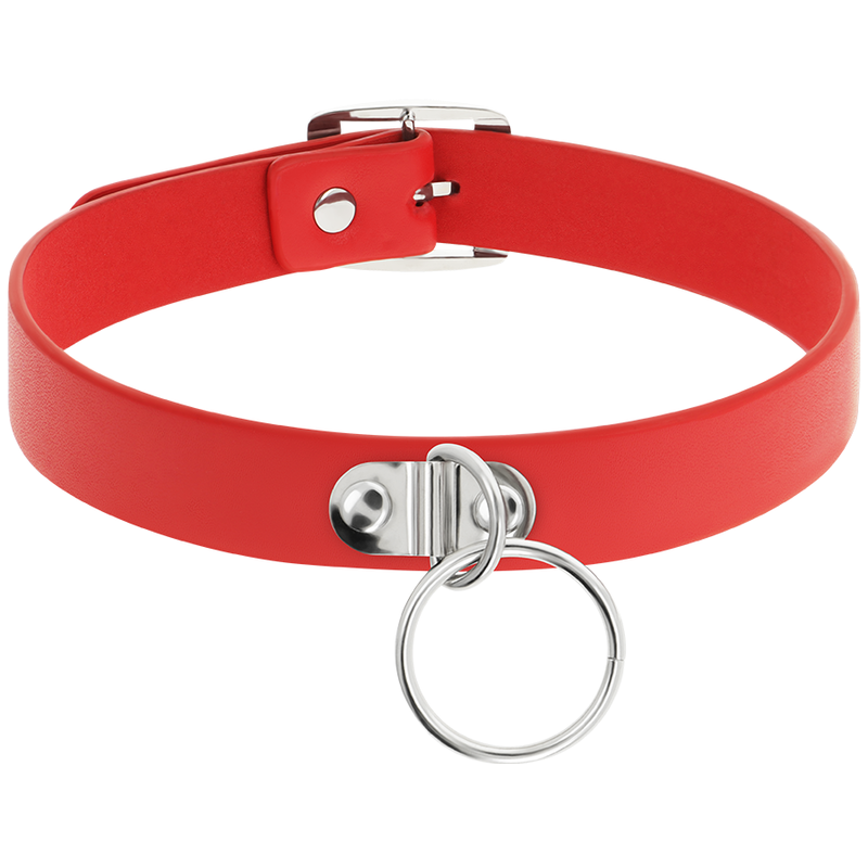 COQUETTE CHIC DESIRE - ROTE HALSKETTE AUS VEGANEM LEDER FETISCH-ACCESSOIRE FÜR FRAUEN – Bild 2