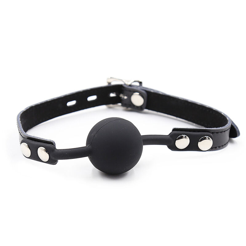 OHMAMA FETISH - SILIKON-BALLGAG MIT LEDERGÜRTEL (VORHÄNGESCHLOSS INKLUSIVE) – Bild 2
