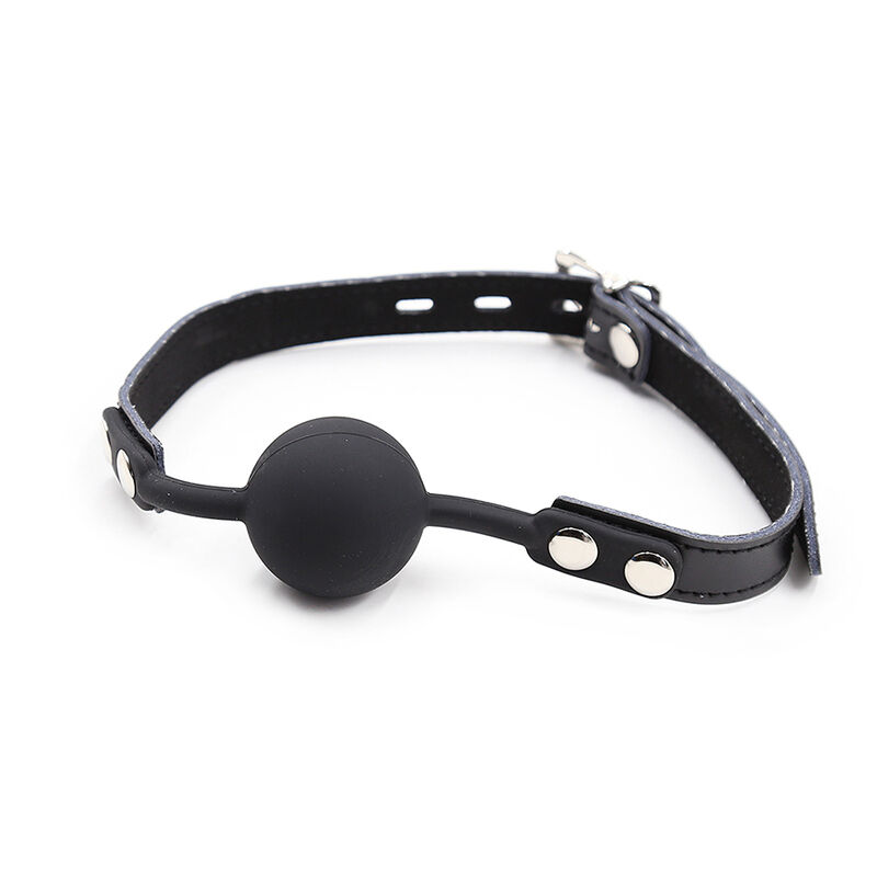 OHMAMA FETISH - SILIKON-BALLGAG MIT LEDERGÜRTEL (VORHÄNGESCHLOSS INKLUSIVE) – Bild 3