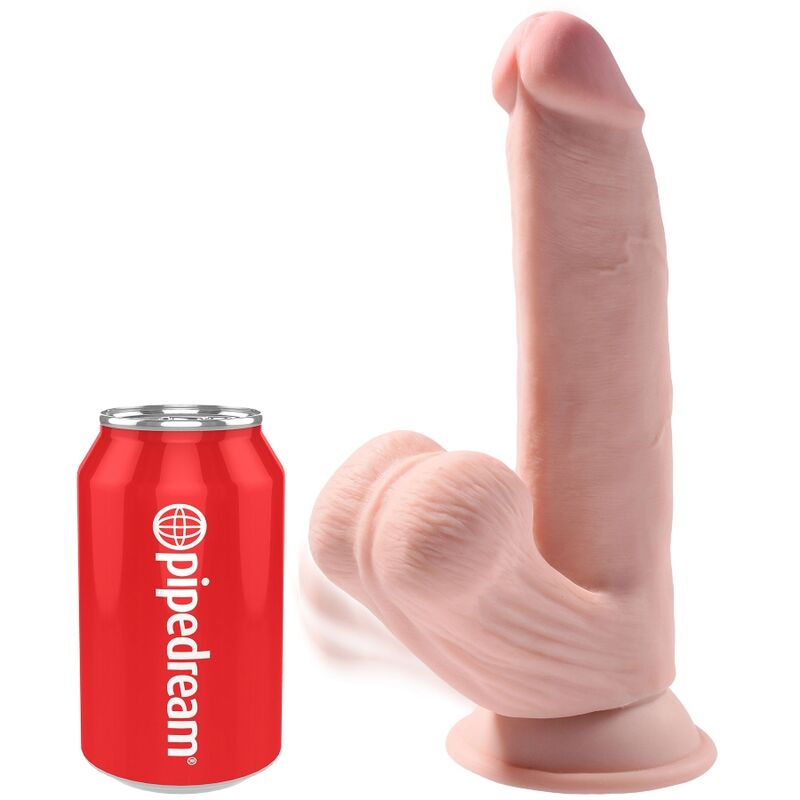 KING COCK - PLUS 3D DILDO SWINGING BALLS 24.5 CM HELLE HAUT – Bild 2