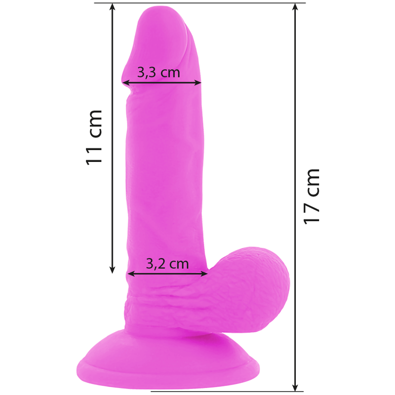 DIVERSIA - FLEXIBLER VIBRIERENDER DILDO LILA 17 CM -O- 3.3 CM – Bild 3