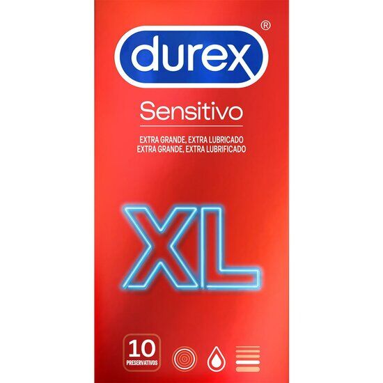 DUREX - SENSITIVE XL-KONDOME 10 ÜBERLANG EINHEITEN