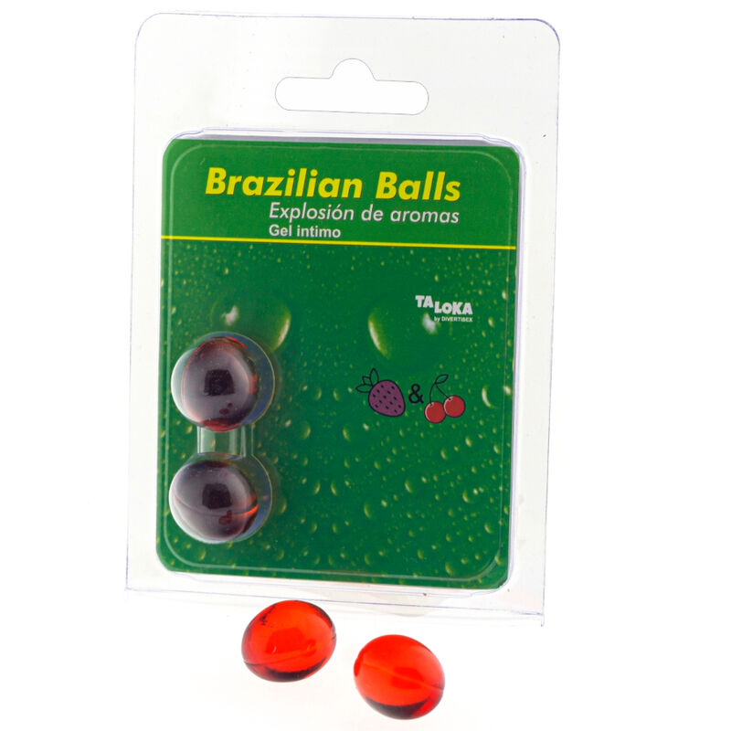 TALOKA - 2 BRASILIANISCHE KUGELN, ERDBEERE  KIRSCH-INTIM-GEL