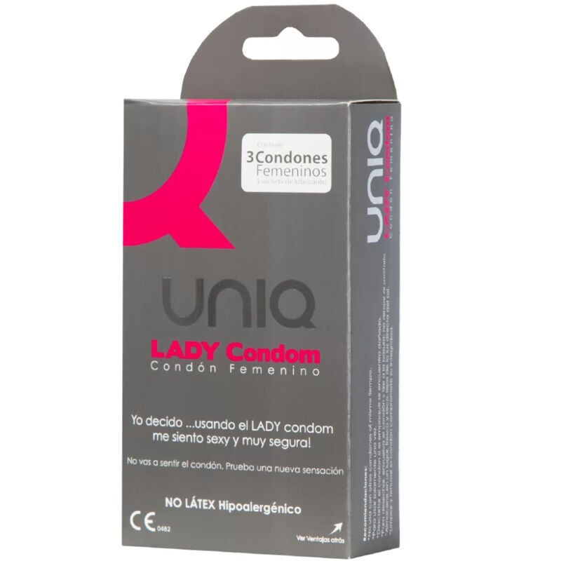 UNIQ - LADY CONDOM LATEXFREIE WEIBLICHE KONDOME MIT STRUMPFGURT 3 EINHEITEN