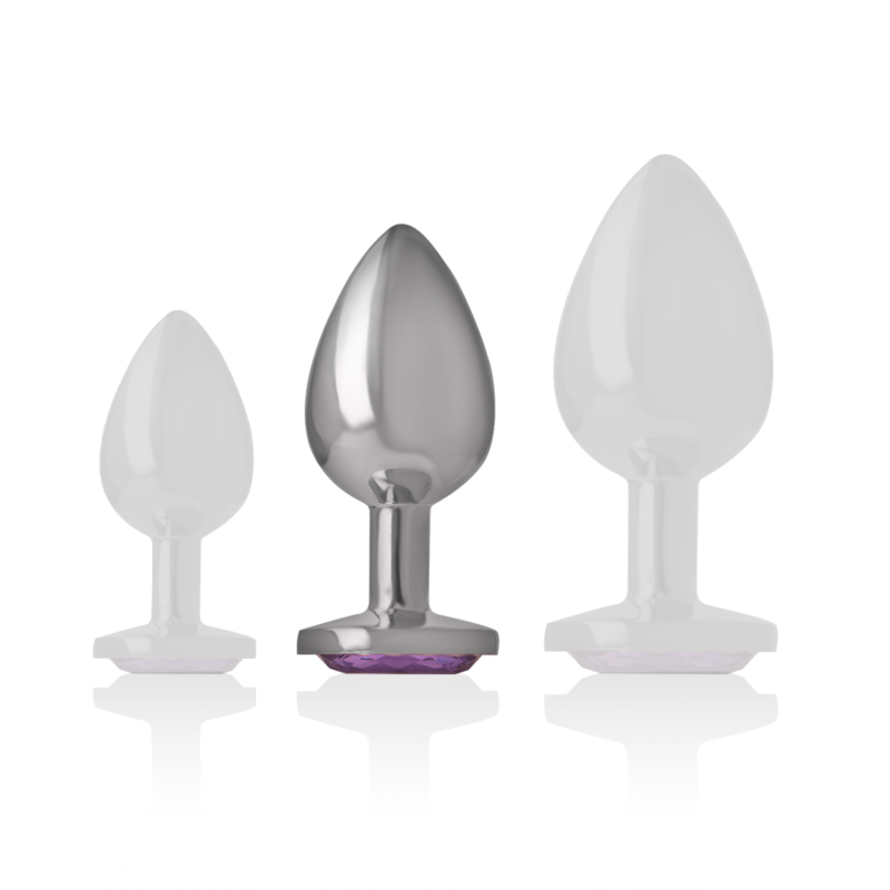 INTENSE - ANALPLUG AUS ALUMINIUMMETALL MIT VIOLETTEM KRISTALL, GRÖSSE M – Bild 5