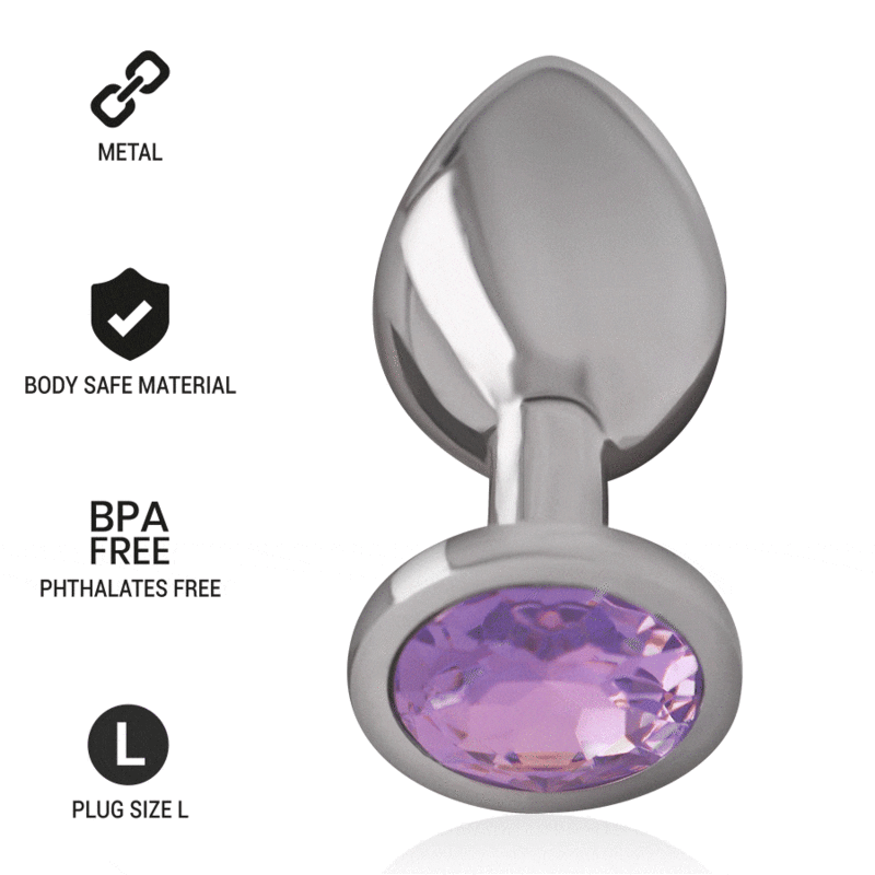 img_137956_427a250202057a222ab9bec48b899538_1.gif INTENSE - ANALPLUG AUS ALUMINIUMMETALL MIT VIOLETTEM KRISTALL, GRÖSSE L