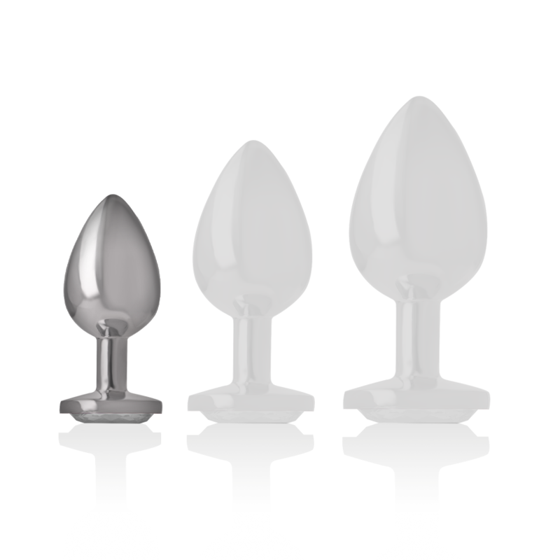 INTENSE - ANALPLUG AUS ALUMINIU MMETALL MIT SILBERNEM KRISTALL, GRÖSSE S – Bild 2