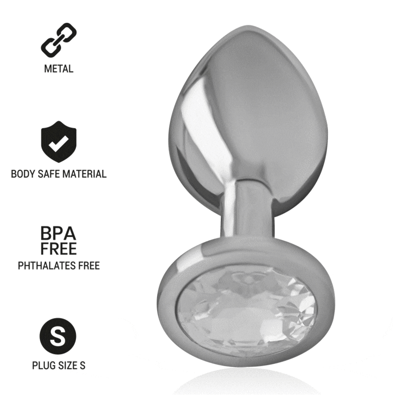 INTENSE - ANALPLUG AUS ALUMINIU MMETALL MIT SILBERNEM KRISTALL, GRÖSSE S – Bild 4