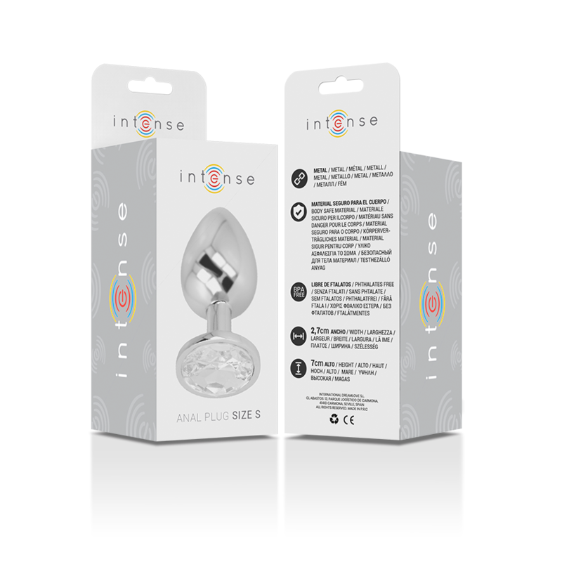 INTENSE - ANALPLUG AUS ALUMINIU MMETALL MIT SILBERNEM KRISTALL, GRÖSSE S – Bild 5