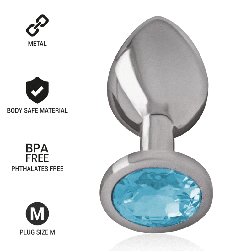 img_138030_9169181f257ef66a3d44d9ab494f1c71_1.gif INTENSE - ANALPLUG AUS ALUMINIUMMETALL MIT BLAUEM GLAS, GRÖSSE M