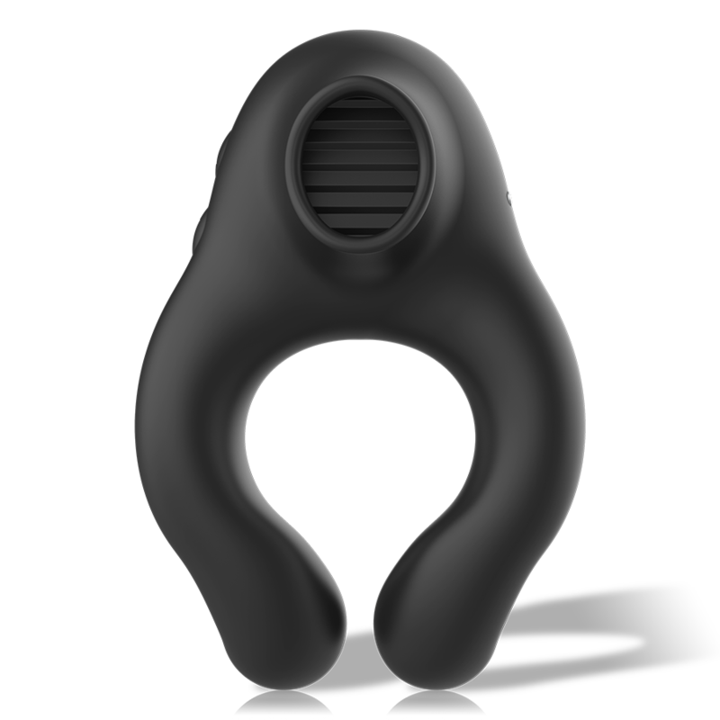 BLACKSILVER - VIBRATORRING AUS SILIKON, 3 MOTOREN, WIEDERAUFLADBAR, SCHWARZ
