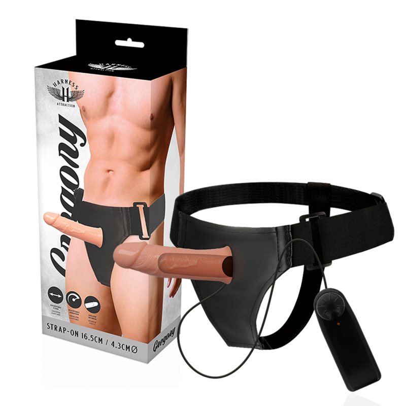 img_140253_e5bc63cc8c1badd2c6bf9bb120544194_1.png HARNESS ATTRACTION - GREGORY HOLLOW RNES MIT VIBRATOR 16.5 CM -O- 4.3 CM