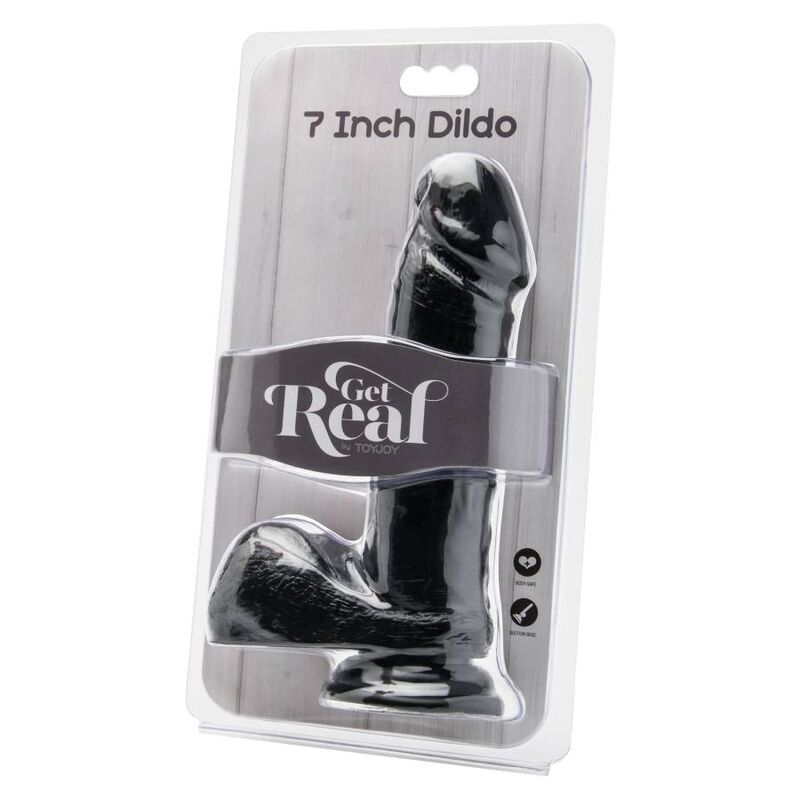 GET REAL - DILDO 18 CM MIT SCHWARZEN EIEREN – Bild 2