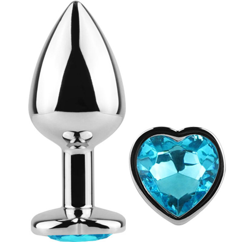 SECRET PLAY - METALL BUTT PLUG BLAUES HERZ KLEINE GRÖSSE 7 CM