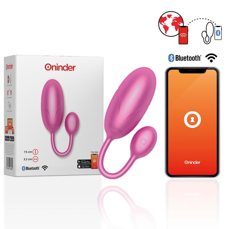 ONINDER™ - TOKYO VIBRIERENDES EI ROSA 7,5 X 3,2 CM KOSTENLOSE APP – Bild 2