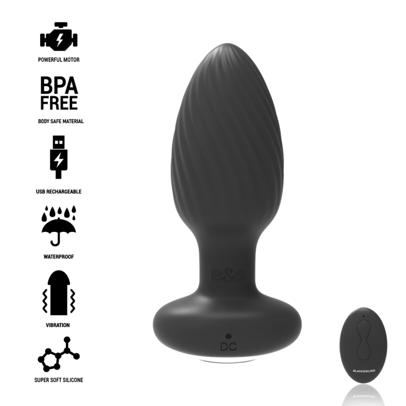 BLACKSILVER - WELLS PLUG SILIKON ANAL ROTATOR FERNBEDIENUNG