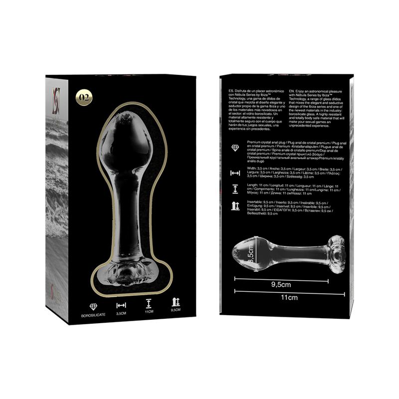 NEBULA SERIES BY IBIZA - MODELO 2 PLUG CRISTAL TRANSPARENTE 11 CM -O- 3.5 CM – Bild 4