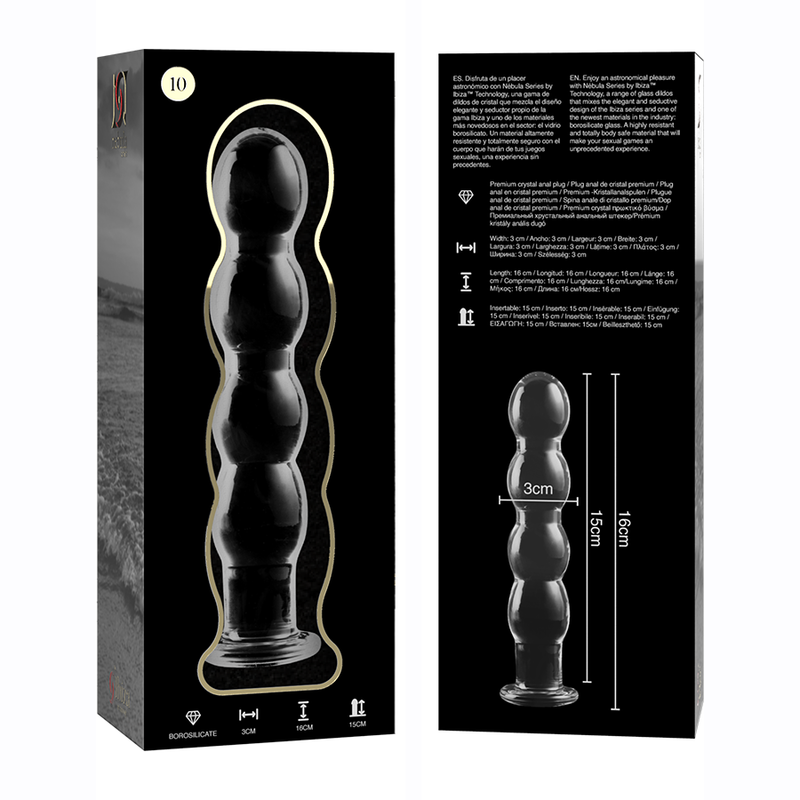 NEBULA SERIES BY IBIZA - MODELL 10 DILDO BOROSILIKATGLAS 16,5 X 3,5 CM KLAR – Bild 4