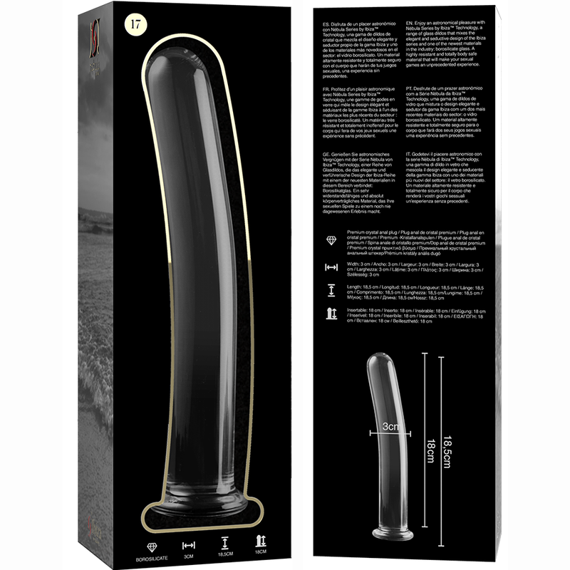 NEBULA SERIES BY IBIZA - MODELL 17 DILDO BOROSILIKATGLAS 18,5 X 3 CM KLAR – Bild 4