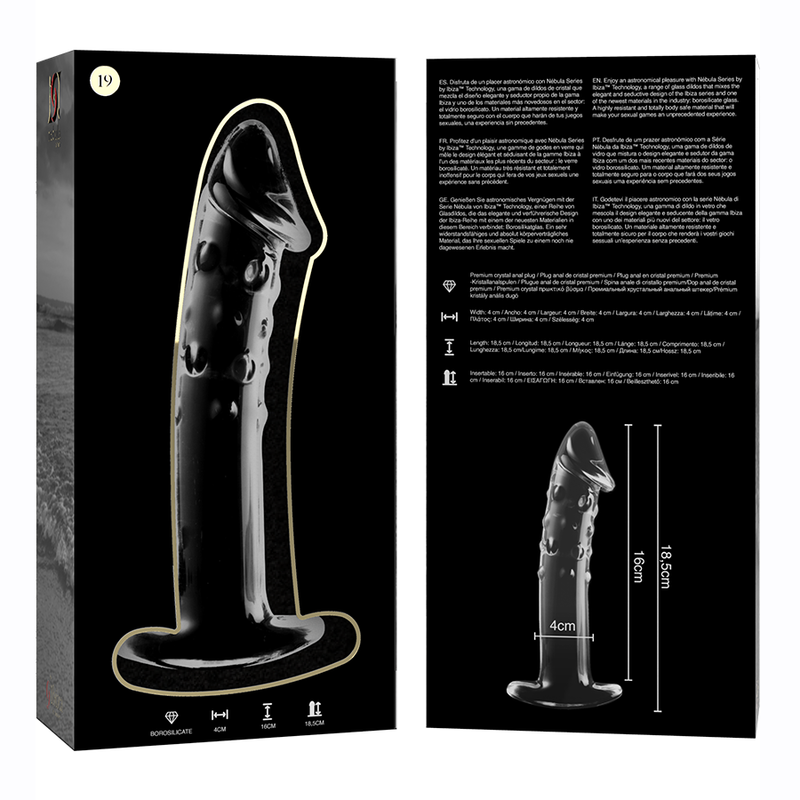 NEBULA SERIES BY IBIZA - MODELL 19 DILDO BOROSILIKATGLAS 18,5 X 4 CM KLAR – Bild 5