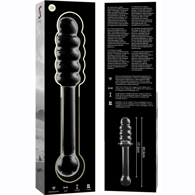 NEBULA SERIES BY IBIZA - MODELL 20 DILDO BOROSILIKATGLAS 20,5 X 3 CM KLAR – Bild 5