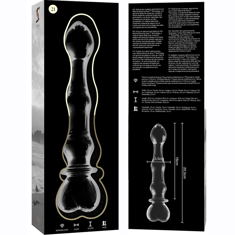 NEBULA SERIES BY IBIZA - MODELL 21 DILDO BOROSILIKATGLAS 20,5 X 3,5 CM KLAR – Bild 5