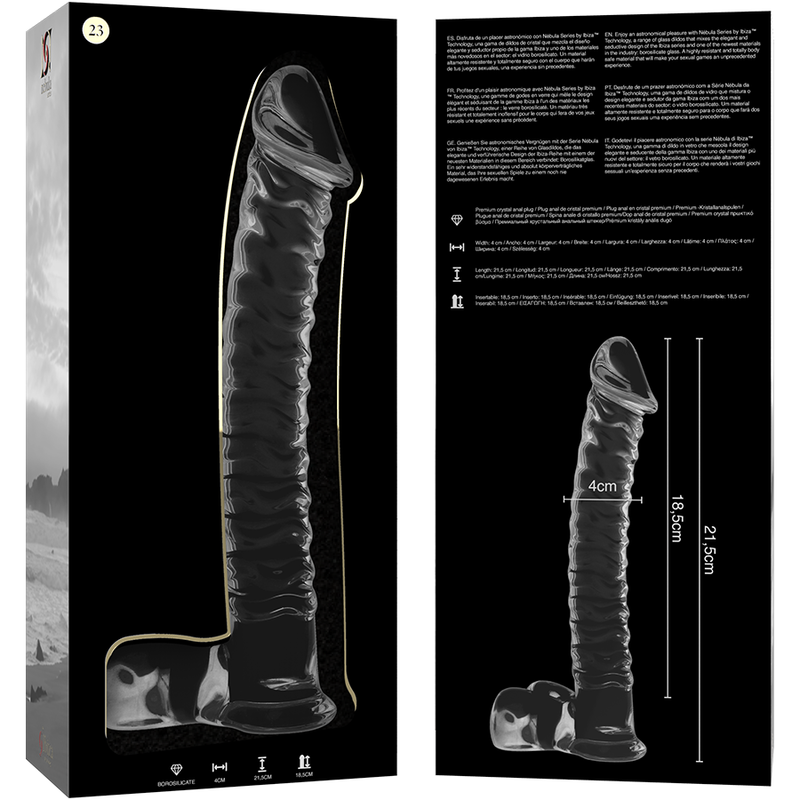 NEBULA SERIES BY IBIZA - MODELL 23 DILDO BOROSILIKATGLAS 21,5 X 4 CM KLAR – Bild 5