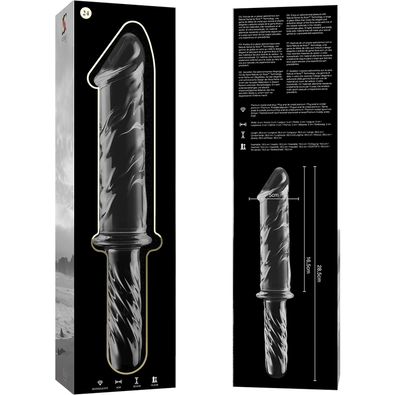 NEBULA SERIES BY IBIZA - MODELL 24 DILDO BOROSILIKATGLAS 28,5 X 5 CM KLAR – Bild 5