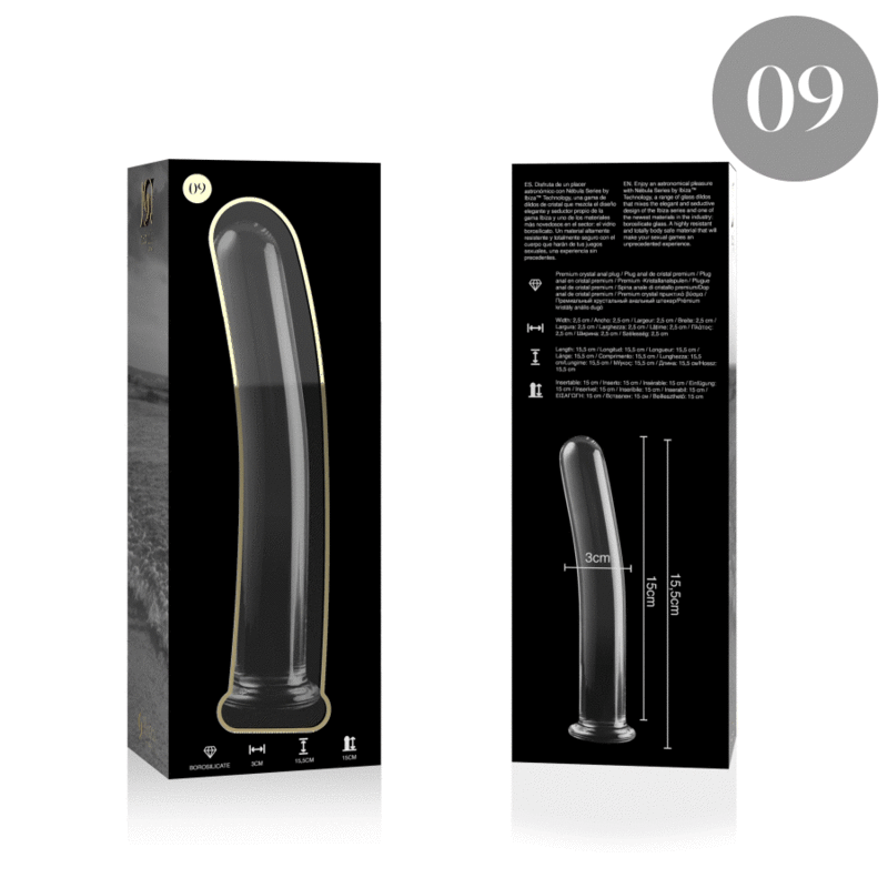 img_151256_e7db330e639ea6a83800fc4970878f73_1.gif NEBULA SERIES BY IBIZA - MODELL 9 DILDO BOROSILIKATGLAS 15,5 X 2,5 CM KLAR