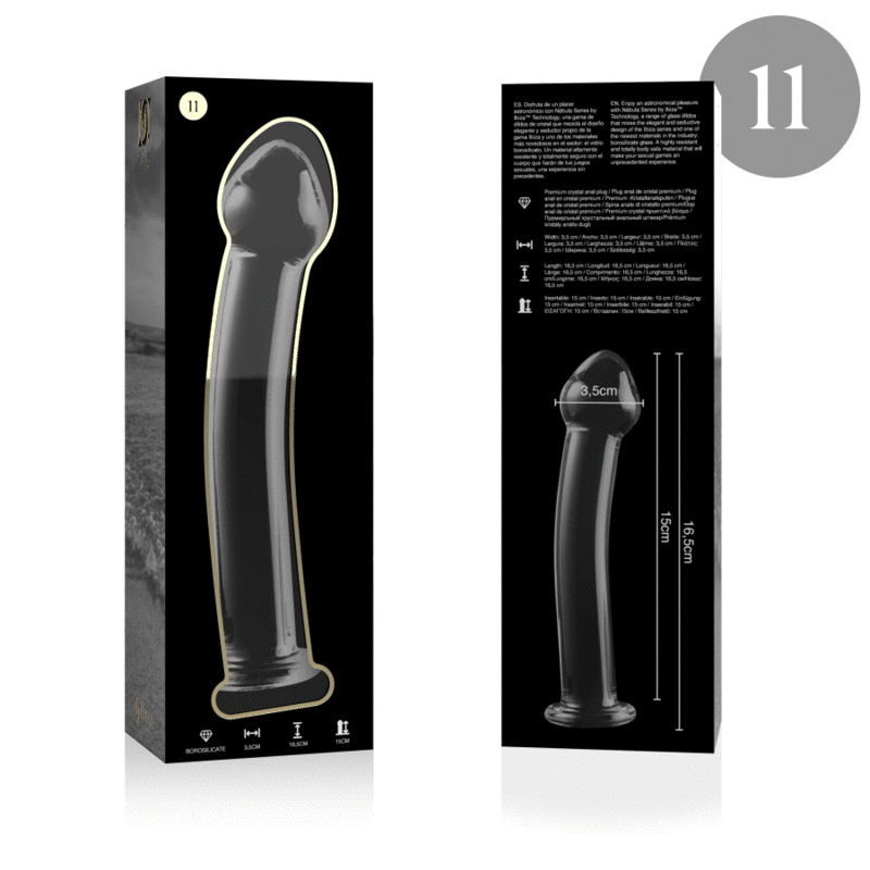 img_151258_c80421ec717c23a6a6fdd1e7381e098e_1.gif NEBULA SERIES BY IBIZA - MODELL 11 DILDO BOROSILIKATGLAS 16 X 3 CM KLAR