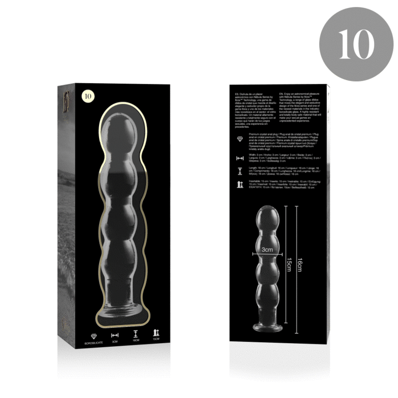 img_151260_1cf20026cefb983f280a09013f3a9a20_1.gif NEBULA SERIES BY IBIZA - MODELL 10 DILDO BOROSILIKATGLAS 16,5 X 3,5 CM KLAR