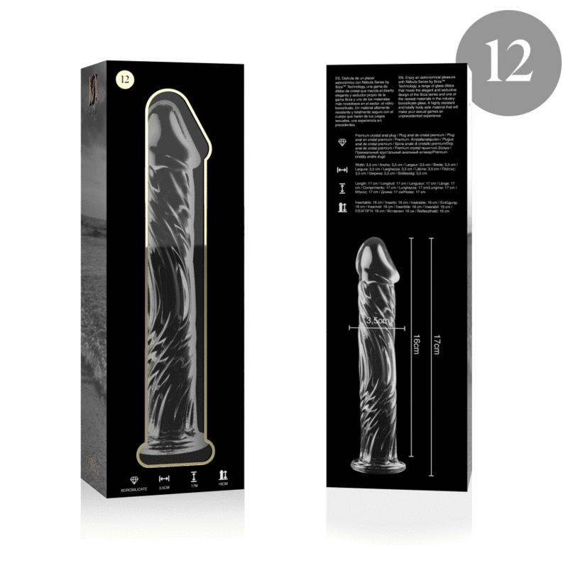 img_151262_a9e0ca737faa96ebcd1ad3bfa7c968d6_1.gif NEBULA SERIES BY IBIZA - MODELL 12 DILDO BOROSILIKATGLAS 17 X 3,5 CM KLAR