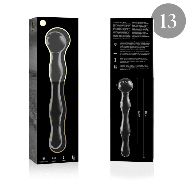 img_151264_6a06ab4304d3d8e1b70d3885f860a5e2_1.gif NEBULA SERIES BY IBIZA - MODELL 13 DILDO BOROSILIKATGLAS 18 X 3,5 CM KLAR