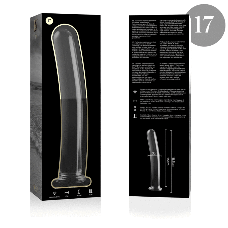 img_151444_e72a06d98ed1f95e35f7210c912a5d67_1.gif NEBULA SERIES BY IBIZA - MODELL 17 DILDO BOROSILIKATGLAS 18,5 X 3 CM KLAR