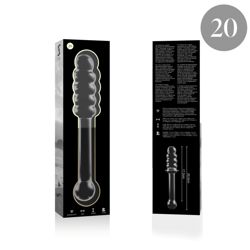 img_151447_e436fa61b1ae6dcfd52f400d1ac46c7d_1.gif NEBULA SERIES BY IBIZA - MODELL 20 DILDO BOROSILIKATGLAS 20,5 X 3 CM KLAR