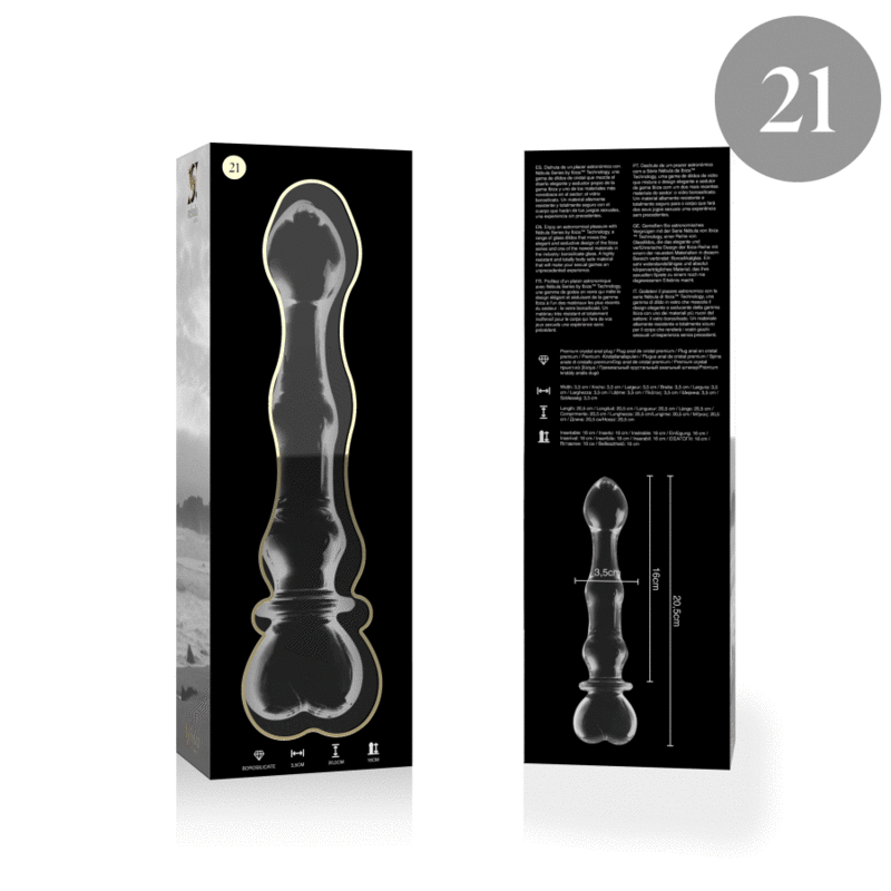 img_151565_7373ba2335b00a27c9cc515dc9406601_1.gif NEBULA SERIES BY IBIZA - MODELL 21 DILDO BOROSILIKATGLAS 20,5 X 3,5 CM KLAR