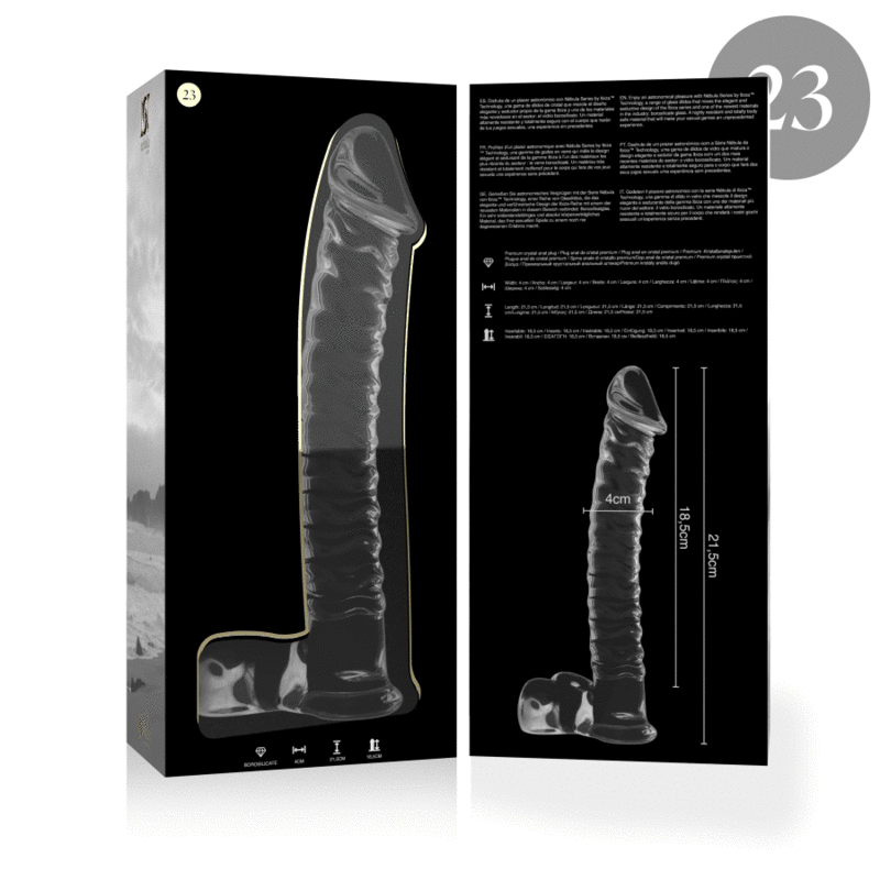 img_151584_8678fd1e4c3fdaa63bedda299d1e7898_1.gif NEBULA SERIES BY IBIZA - MODELL 23 DILDO BOROSILIKATGLAS 21,5 X 4 CM KLAR