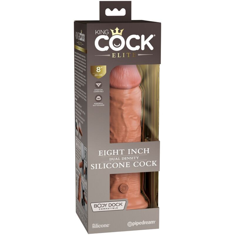 KING COCK - ELITE REALISTISCHER SILIKONDILDO 20.3 CM KARAMELL – Bild 5