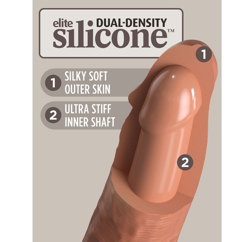 KING COCK - ELITE REALISTISCHER SILIKONDILDO 20.3 CM KARAMELL – Bild 4