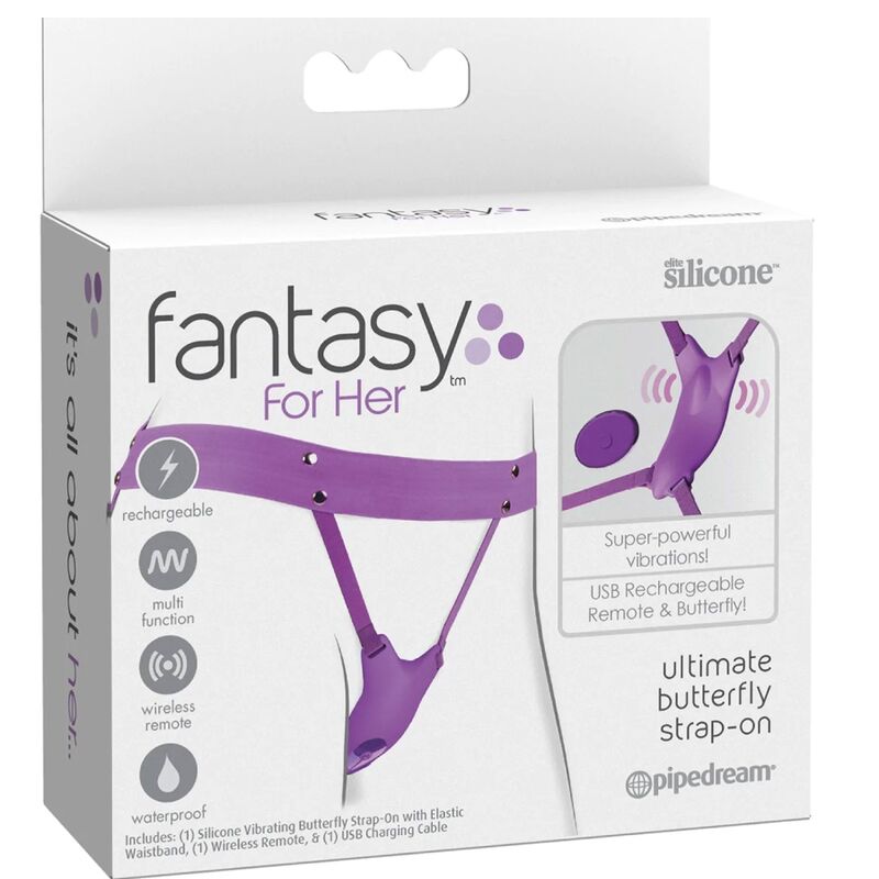 FANTASY FÜR SIE - VIBRIERENDES SCHMETTERLINGSGESCHIRR, WIEDERAUFLADBAR VIOLETTE FERNBEDIENUNG – Bild 5