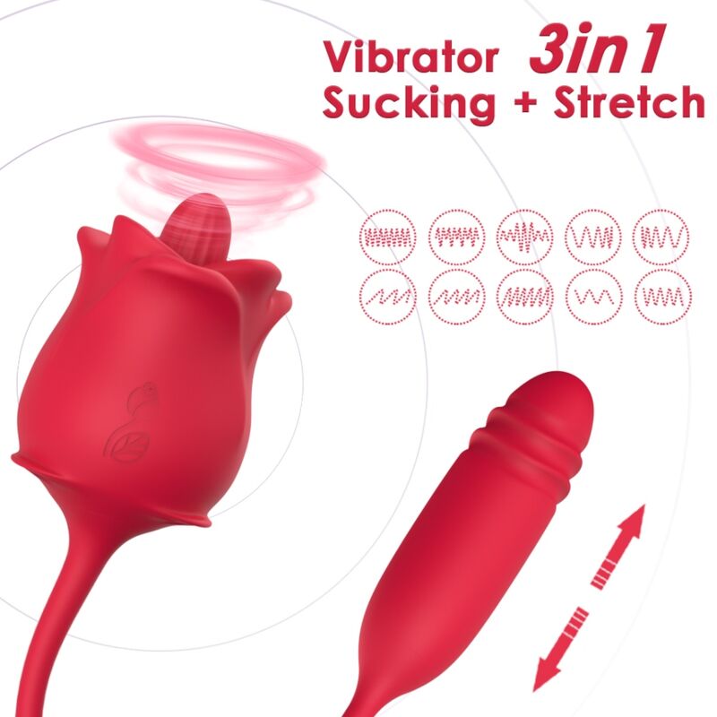 ARMONY - 3-IN-1 ROSA, STIMULATOR, SAUG- UND UPDOWN-FUNKTION MIT ROTEM SCHWANZ