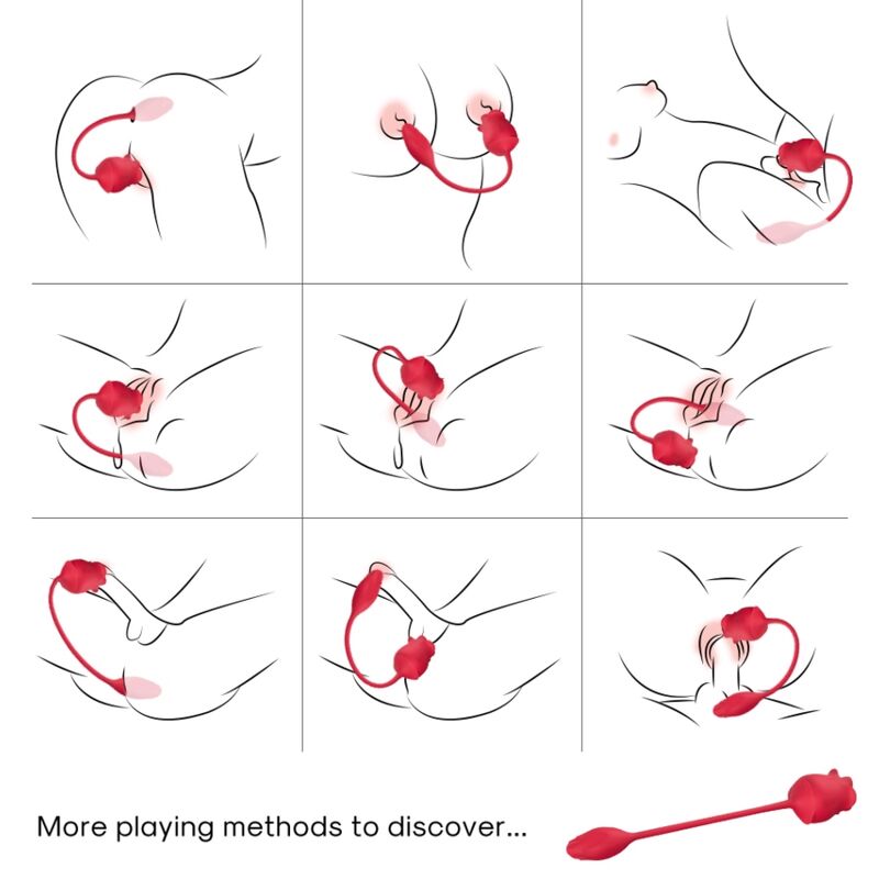ARMONY - ROSA 2-IN-1-SAUGSTIMULATOR VIBRATOR 10 MODI MIT ROTEM SCHWANZ – Bild 2