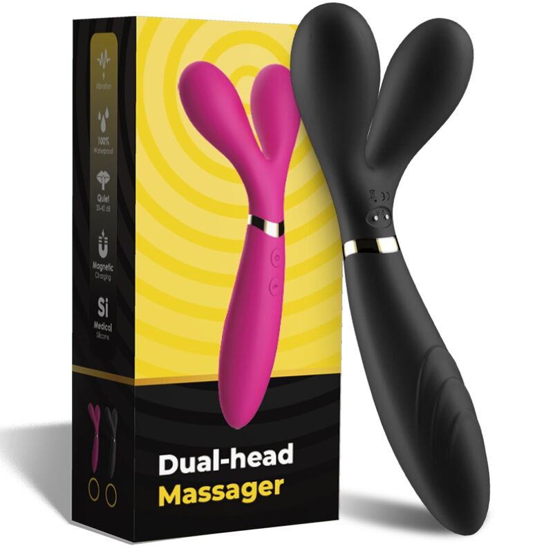 ARMONY - Y-WAND MASSAGER  VIBRATOR DOPPELKOPF SCHWARZ