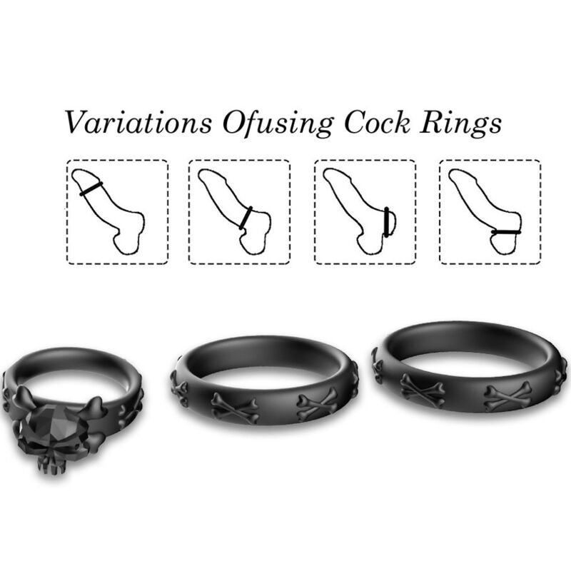 ARMONY - RINGE CALAVERA SILIKON SCHWARZ – Bild 3